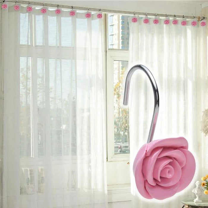 12-Piece: AGPtek Fashion Decorative Home Rose Curtain Hooks by DailySale
