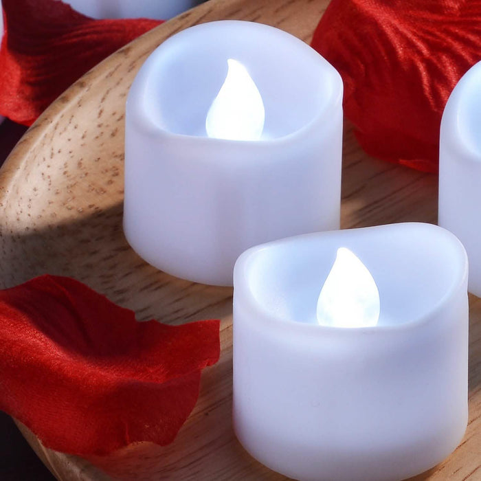 12-Piece: Cool White Flickering Led Tealight Timer Candles by DailySale