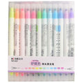 12-Piece: Cute Double Head Fluorescent Pen Highlighters Set by DailySale