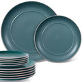 12-Piece: HITECLIFE Microwave and Dishwasher Safe Dinner Plates Set by DailySale