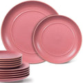 12-Piece: HITECLIFE Microwave and Dishwasher Safe Dinner Plates Set by DailySale