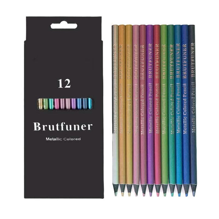 12-Piece: Metallic Colored Pencils by DailySale