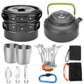 12-Piece: ODOLAND Camping Cookware Mess Kit with Mini Stove by DailySale