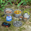 12-Piece: ODOLAND Camping Cookware Mess Kit with Mini Stove by DailySale