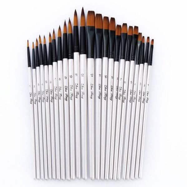 12-Piece Set: Artist Watercolor Painting Brushes by DailySale