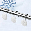 12-Piece: Snowflake Anti-Rust Round Shower Curtain Hooks for Home Bathroom Decor