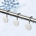 12-Piece: Snowflake Anti-Rust Round Shower Curtain Hooks for Home Bathroom Decor by DailySale