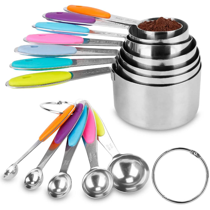 12-Piece: Stainless Steel Measuring Cups Spoons Set by DailySale