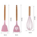 12-Piece: Wood Handle Silicone Kitchenware by DailySale