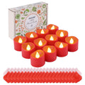 12-Pieces: Amber Yellow LED Tealight Flameless Candles with Timer by DailySale