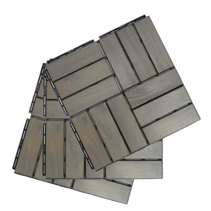 12" x 12" Square Teak Interlocking Deck Tiles by DailySale
