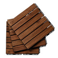 12" x 12" Square Teak Interlocking Deck Tiles by DailySale