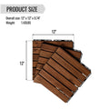 12" x 12" Square Teak Interlocking Deck Tiles by DailySale