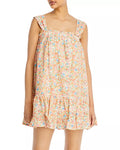 Aqua Printed Eyelet Sleeveless Dress, Size XL by Vanessa Jane