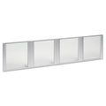 Alera Glass Door Set With Silver Frame For 72" Wide Hutch, 17w x 16h, Clear, 4 Doors/Set