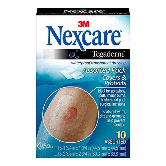 Nexcare Tegaderm Waterproof Transparent Dressing, Assorted Sizes, 10 Count by Pasteur Pharmacy
