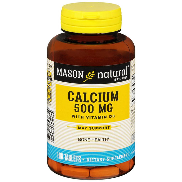 Mason Natural® Oyster Shell Calcium 500 mg with Vitamin D3 – 100 Tablets by Pasteur Pharmacy