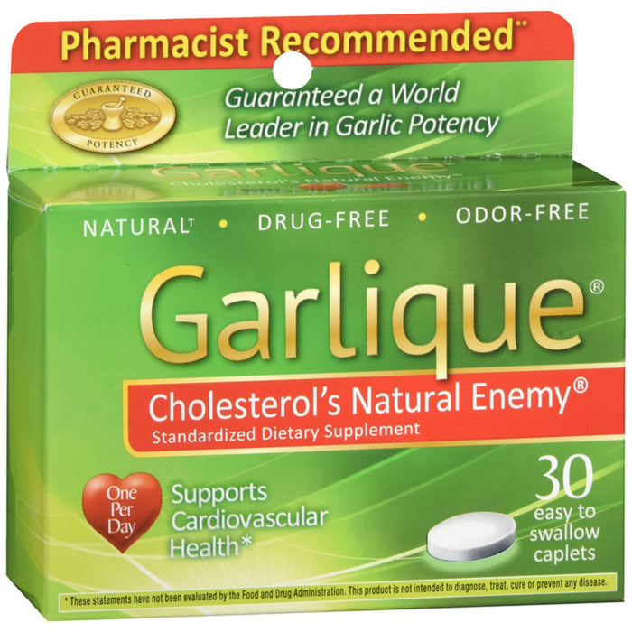 Garlique® Healthy Blood Pressure Formula – Odorless Garlic (60 Caplets) by Pasteur Pharmacy