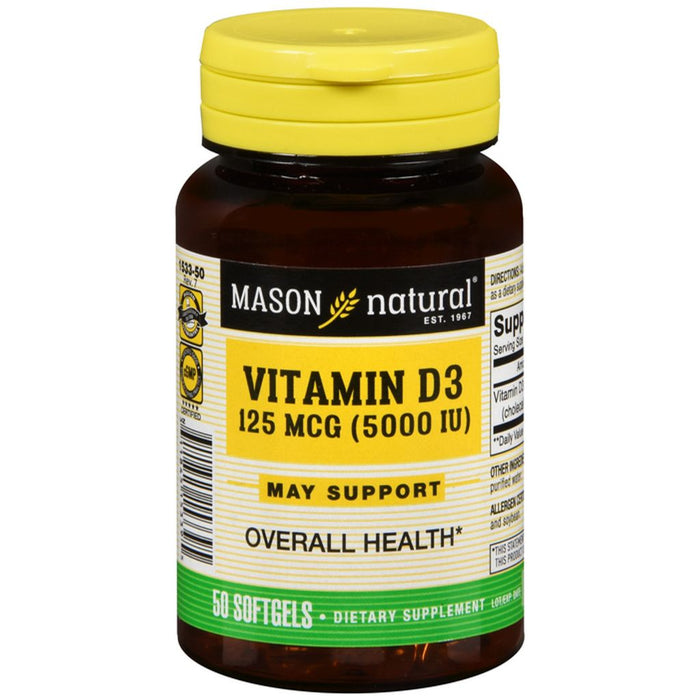 Mason Natural® Advanced Vitamin D3 – 5,000 IU (50 Softgels) by Pasteur Pharmacy