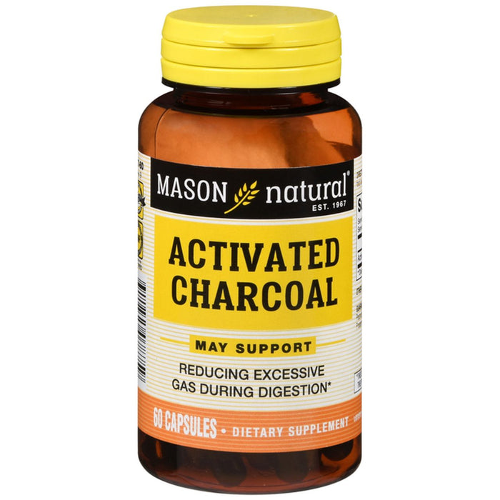 Mason Natural Activated Vegetable Charcoal 260 Mg Digestive Aid Capsules 60 by Pasteur Pharmacy