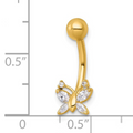 10k Gold Butterfly Navel Ring by Fine Color Jewels