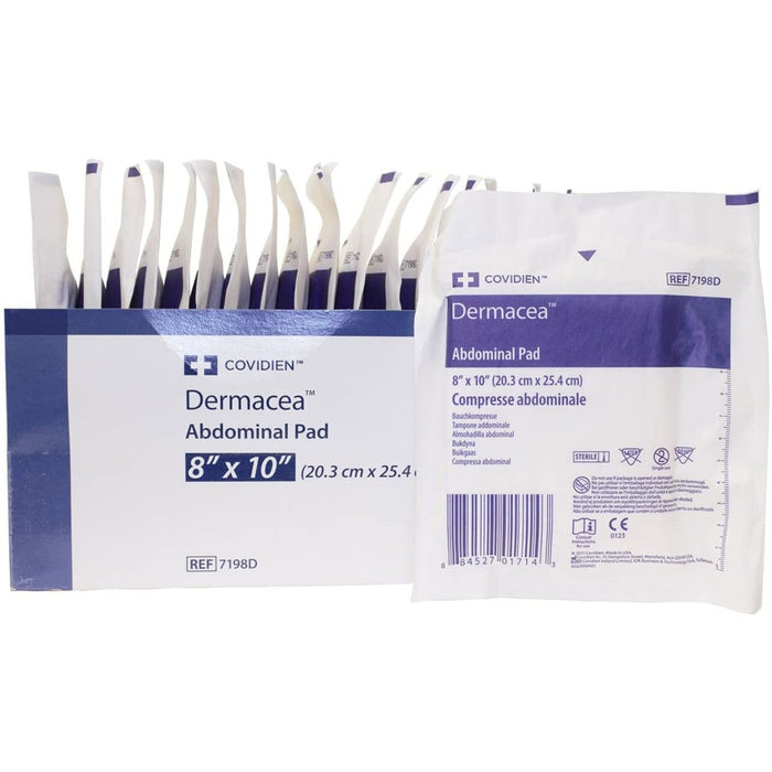 Kendall Dermacea Sterile Abdominal Pads 8" X 10" Box Of 18 Pads by Pasteur Pharmacy