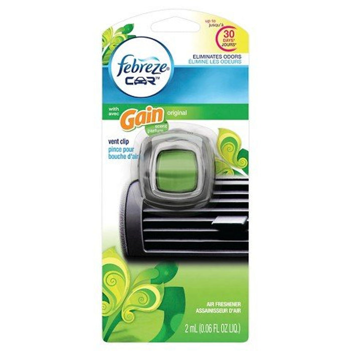 Febreze Car Air Freshener, With Gain Scent, Original, Vent Clip by Pasteur Pharmacy