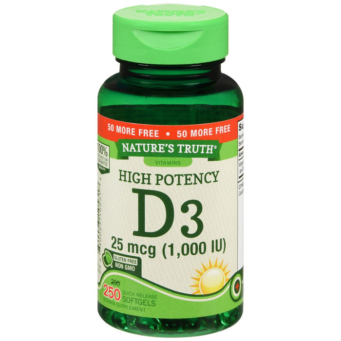 Nature's Truth High Potency Vitamin D3 1,000 IU Softgels by Pasteur Pharmacy