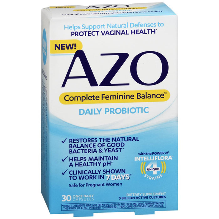 AZO Complete Feminine Balance Daily Probiotic – 30 Capsules by Pasteur Pharmacy