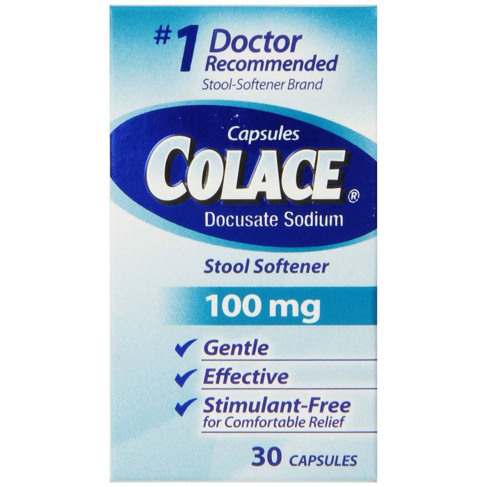 Colace Stool Softener, Regular Strength, 100 Mg, Capsules by Pasteur Pharmacy
