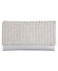 INC International Concepts Veronica Flower Sparkle Clutch (Silver) by Vanessa Jane