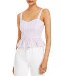 Aqua Tonal Stripe Peplum Top by Vanessa Jane