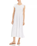 SUNDRY Ruffle Sleeve Tiered Dress in Cotton Spandex by Vanessa Jane
