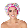 Betty Dain Fashionista Collection Mold Resistant Lined Shower Cap, Deco Dots