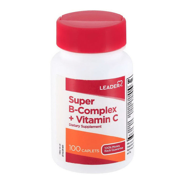 Leader Super B-Complex + Vitamin C Dietary Supplement - 100 Caplets by Pasteur Pharmacy