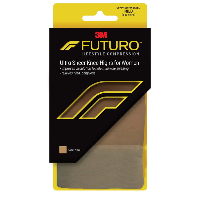 Futuro Energizing Ultra Sheer Knee Highs For Women Medium Nude Mild by Pasteur Pharmacy