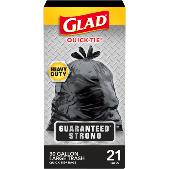 Glad Strong Quick-Tie Large Trash Bags 30 Gallon Black by Pasteur Pharmacy