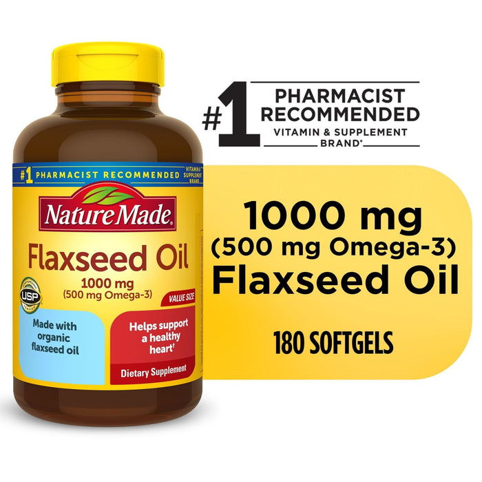 Nature Made Flaxseed Oil, 1000 Mg, Softgels, Value Size by Pasteur Pharmacy