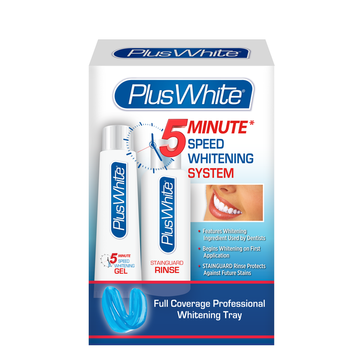 Plus White 5 Minute Speed Whitening System, Teeth Whitening Kit with Mouth Tray by Pasteur Pharmacy