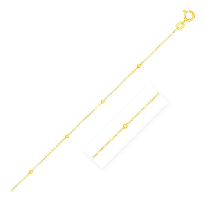 Bead Links Saturn Chain in 14k Yellow Gold (3.5mm) by Bids.com