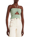 Aqua Cut-Out Halter Top by Vanessa Jane