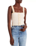 Aqua Striped Crochet Tank, Size Large by Vanessa Jane