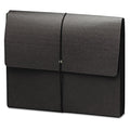 Smead Extra-Wide Expanding Wallets with Elastic Cord, 5.25" Expansion, 1 Section, Elastic Cord Closure, Letter Size, Black, 10/Box