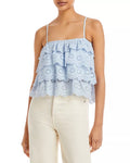 Aqua Tiered Eyelet Top by Vanessa Jane