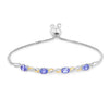 Oval Violet Tanzanite Prong Silver Infinity Bolo Adjustable Bracelet
