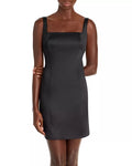 Aqua Satin Square Neck Mini Dress by Vanessa Jane