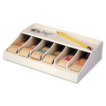 MMF Industries Bill Strap Rack, 6 Compartments, 10.63 x 8.31 x 2.31, ABS Thermoplastic, Putty