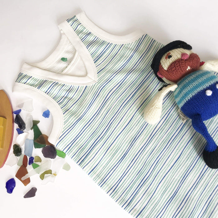 tank romper | pin stripes by Finn + Emma