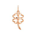 10K Rose Gold Four Leaf Clover Charm Pendant by Fine Color Jewels
