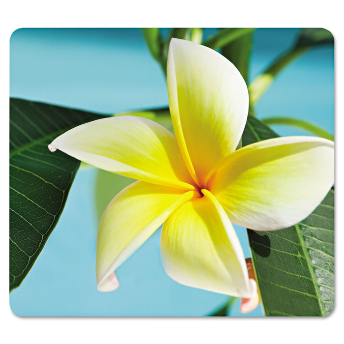 Fellowes Recycled Mouse Pad, 9 x 8, Yellow Flowers Design